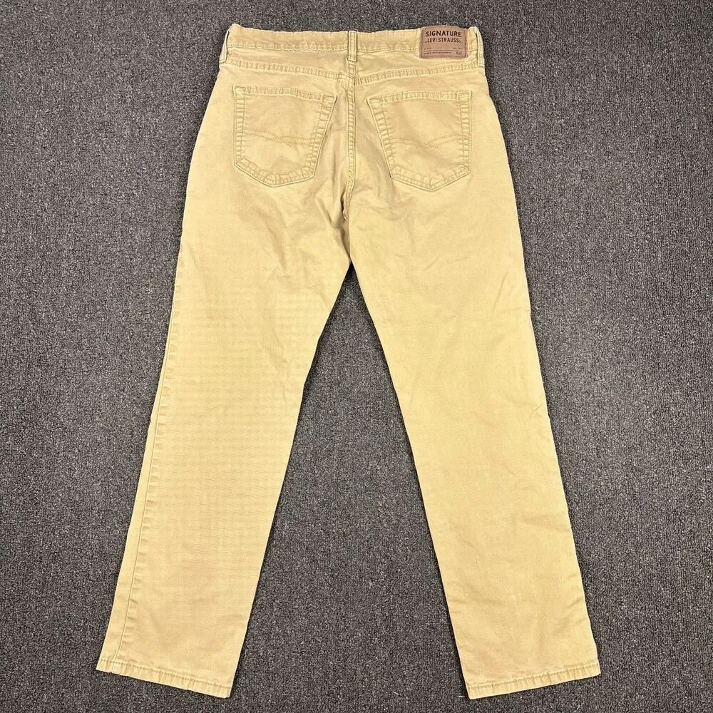 Signature By Levi Strauss S67 Athletic Jeans Mens Khaki Stretch Size 32x31